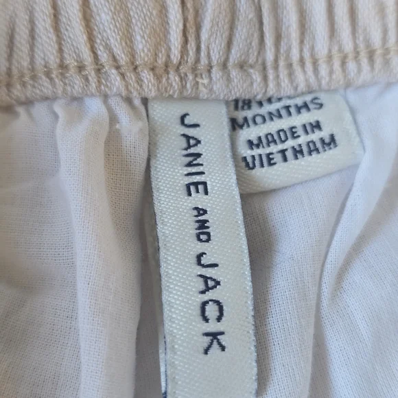 Janie & Jack Boy's White Shirt and Cream Pants Set - Picture 14 of 16